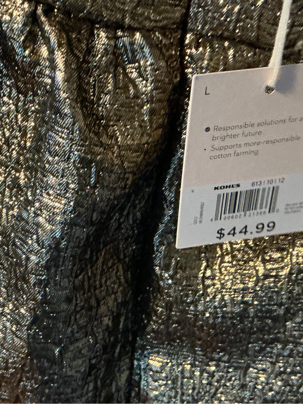 Kohl's Metallic Textured Black A-Line Skirt